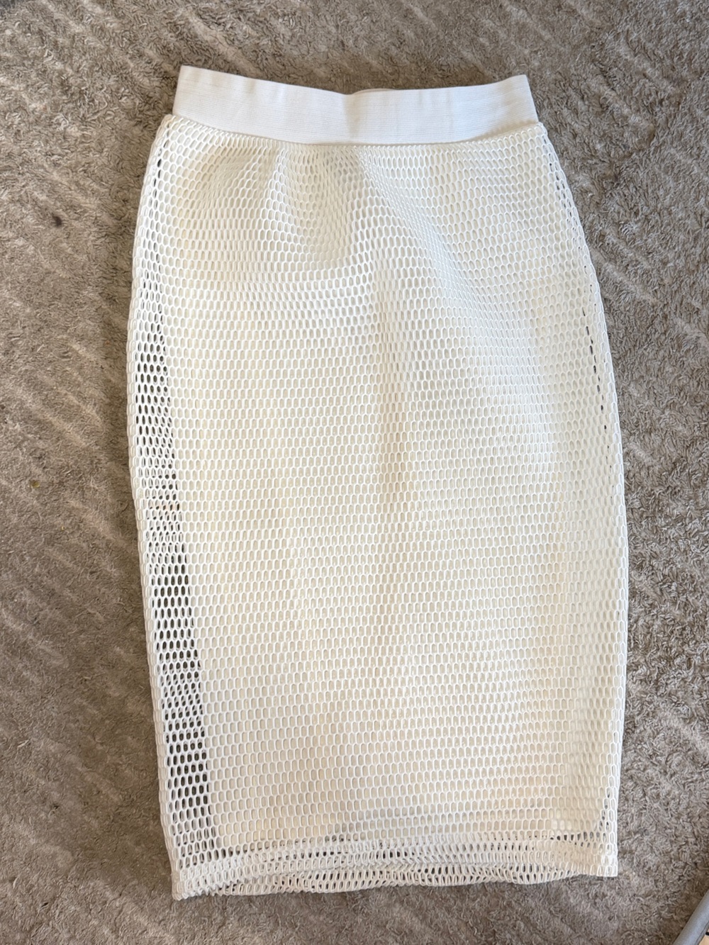 White Mesh Pencil Skirt || NOISY MAY || size S